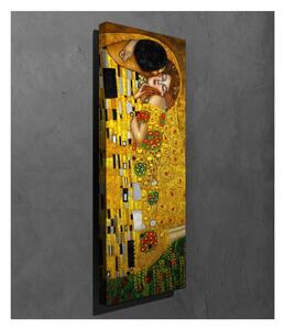 Nástenná reprodukcia na plátne Gustav Klimt The Kiss, 30 × 80 cm