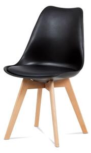 Retro jedálenská stolička čiernej farby s tvarovaným plastovým sedadlom - posledné 4 ks (a-752 čierna)