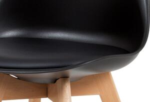 Retro jedálenská stolička čiernej farby s tvarovaným plastovým sedadlom - posledné 4 ks (a-752 čierna)