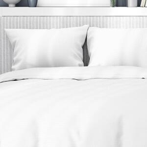 Goldea damaškové posteľné obliečky - vzor 815 tenké biele prúžky 240 x 220 a 2ks 70 x 90 cm