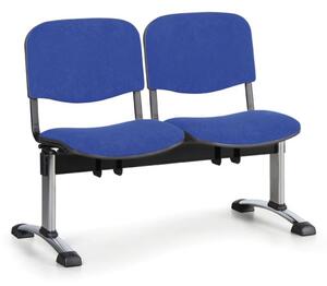 Čalúnená lavica do čakární VIVA, 2-sedadlo, modrá, chrómované nohy