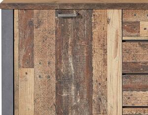 Široká komoda Cardiff, 179 cm, vintage optika dreva