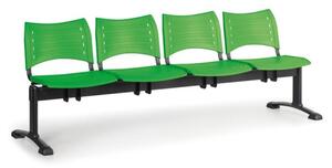 Plastová lavica do čakární VISIO, 4-sedadlo, zelená, čierne nohy