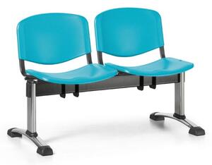 Plastová lavica do čakární ISO, 2-sedadlo, zelená, chróm nohy