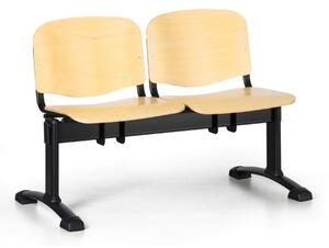 Drevená lavica do čakární ISO, 2-sedadlo, čierne nohy