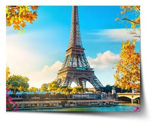 Sablio Plagát Paríž Eiffelova veža Flowers - 60x40 cm
