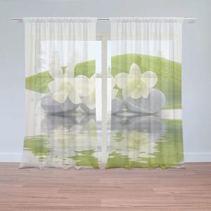 Sablio Záclony Biela orchidea: 2ks 150x250cm