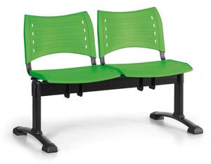 Plastová lavica do čakární VISIO, 2-sedadlo, zelená, čierne nohy