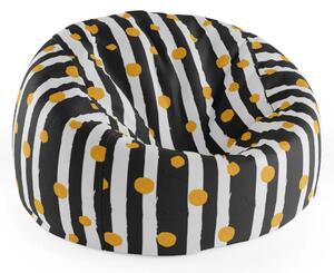 Sablio Sedací vak Cocoon Pruhy a bodky - 75 x 45 x 35 cm