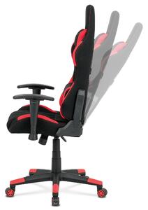 Autronic Kancelárska stolička, červená látka, hojdací mech, kríž plast KA-V606 RED
