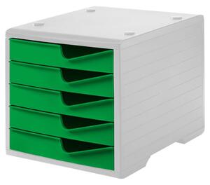 Triediaci box, 5 zásuviek, sivá/ zelená