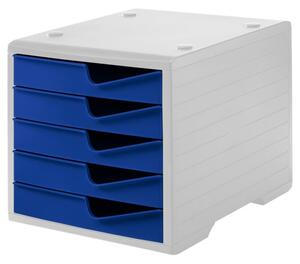 Triediaci box, 5 zásuviek, sivá/ modrá