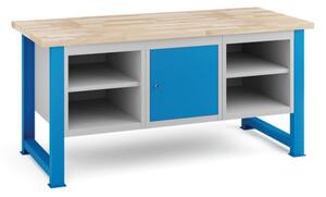 Dielenský stôl KOVONA, 2x skrinka s policou, 1x skrinka, buková škárovka, pevné nohy, 1700 mm