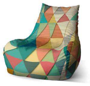 Sablio Sedací vak Bean Trojuholníky - 60 x 70 x 70 cm