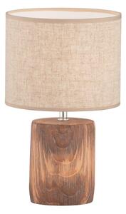 Hnedo-béžová betónová stolová lampa s textilným tienidlom (výška 35 cm) Malik – Fischer & Honsel