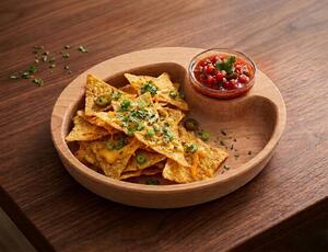 AMADEA Drevená miska nachos oválna, masívne drevo, rozmer 25x20x4, 5 cm