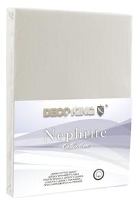 Krémová elastická plachta DecoKing Nephrite, 220/240 x 220 cm