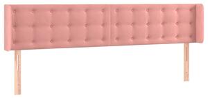 Čelo postele s LED ružové 203x16x78/88 cm zamat