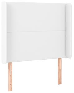 Čelo postele biele 93x16x118/128 cm umelá koža