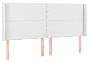 Čelo postele biele 203x16x118/128 cm umelá koža