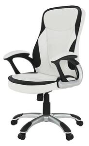 Elegantné kancelárske kreslo, ekokoža biela a čierna (k70475)