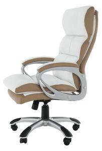 Luxusné kancelárske kreslo v kombinácii bielej a hnedej farby (k70476)