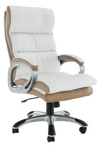 Luxusné kancelárske kreslo v kombinácii bielej a hnedej farby (k70476)