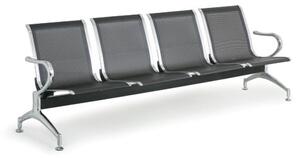 Kovová lavica do čakární STRONG, 4-sedadlo, čierna