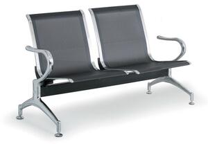 Kovová lavica do čakární STRONG, 2-sedadlo, čierna