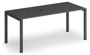 Stôl SQUARE 1800 x 800 x 750, grafit + stolná zásuvka TYP I, čierna