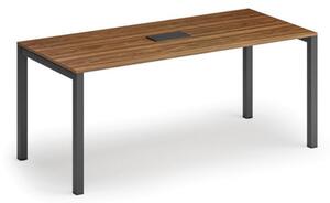 Stôl SQUARE 1800 x 800 x 750, orech + stolná zásuvka TYP I, čierna