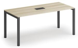 Stôl SQUARE 1800 x 800 x 750, dub prírodný + stolová zásuvka TYP I, čierna