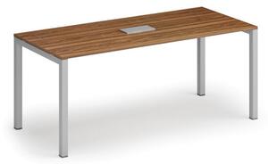 Stôl SQUARE 1800 x 800 x 750, orech + stolná zásuvka TYP V, strieborná
