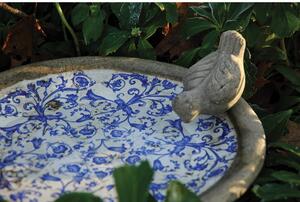 Modro-biele keramické napájadlo pre vtáčiky Esschert Design