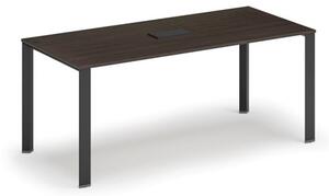 Stôl INFINITY 1800 x 900 x 750, wenge + stolná zásuvka TYP IV, čierna