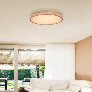 Rainer LED stropné svietidlo, Ø 60 cm, efekt dreva, kov, CCT