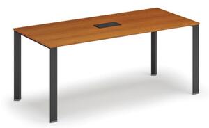 Stôl INFINITY 1800 x 900 x 750, čerešňa + stolová zásuvka TYP I, čierna