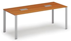 Stôl INFINITY 2000 x 900 x 750, čerešňa + 2x stolná zásuvka TYP IV, strieborná