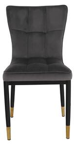 Dizajnová jedálenská stolička tmavosivá Velvet látka (k284494)