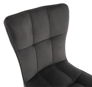 Dizajnová jedálenská stolička tmavosivá Velvet látka (k284494)