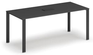 Stôl INFINITY 1800 x 900 x 750, grafit + stolná zásuvka TYP IV, čierna
