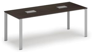 Stôl INFINITY 2000 x 900 x 750, wenge + 2x stolná zásuvka TYP IV, strieborná