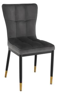 Dizajnová jedálenská stolička tmavosivá Velvet látka