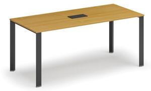 Stôl INFINITY 1800 x 900 x 750, buk + stolová zásuvka TYP IV, čierna