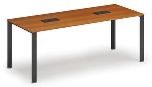 Stôl INFINITY 2000 x 900 x 750, čerešňa + 2x stolná zásuvka TYP I, čierna