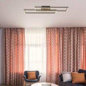Stropné svietidlo Dakari LED, dĺžka 80 cm, čierna/tmavé drevo