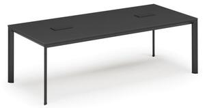 Stôl INVITATION 2400 x 1200 x 740, grafit + 2x stolná zásuvka TYP V, čierna