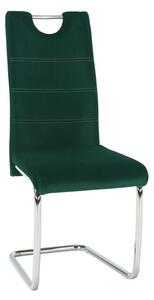 Moderná jedálenská stolička smaragdová, svetlé šitie (k285418)