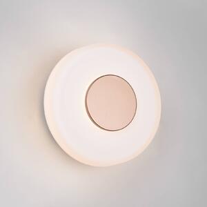 LED nástenné svietidlo Celeste, hnedá/biela, Ø 22 cm, sklo stmievateľné