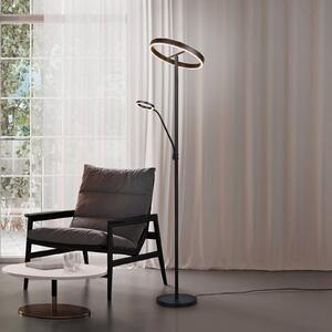 LED stojacia lampa Willis, čierna, výška 180 cm kovový stmievač, Čierna, Obývacia izba / jedáleň, kov, Moderný, Zemné bodové svetlo